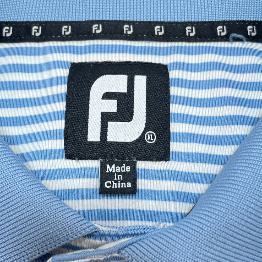 Miacomet Golf Polo Shirt Men Size XL Blue Striped FootJoy Nantucket Country Club - Picture 6 of 11